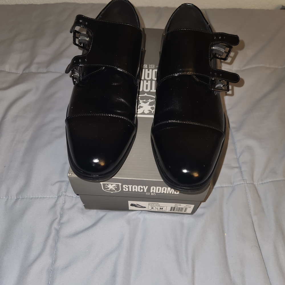 Stacy Adams Black Double Monk Strap Shoes